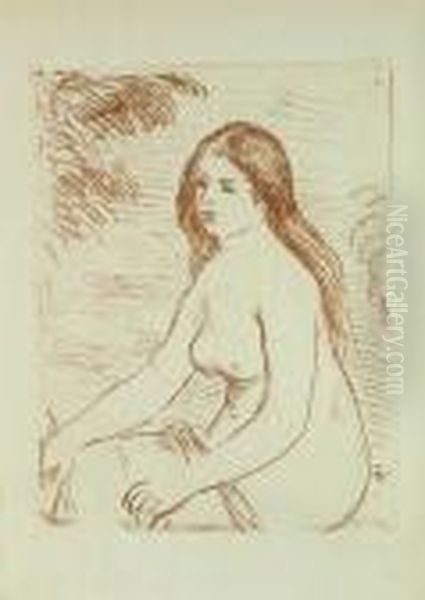 Femme Nue Assise Oil Painting by Pierre Auguste Renoir