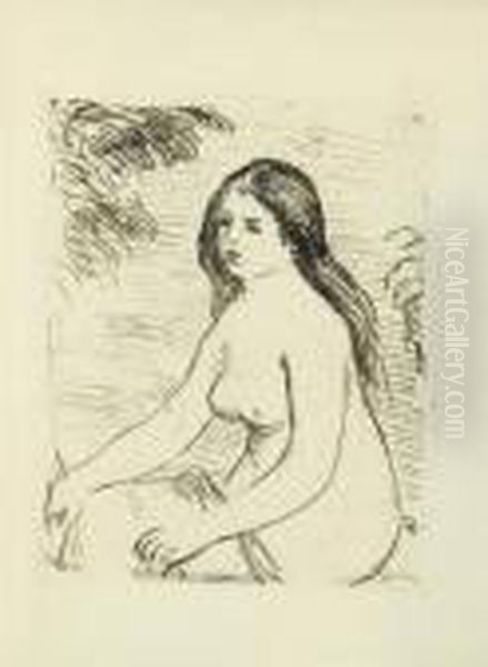 Femme Nue Assise Oil Painting by Pierre Auguste Renoir