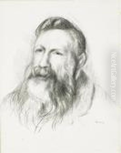 Auguste Rodin Oil Painting by Pierre Auguste Renoir