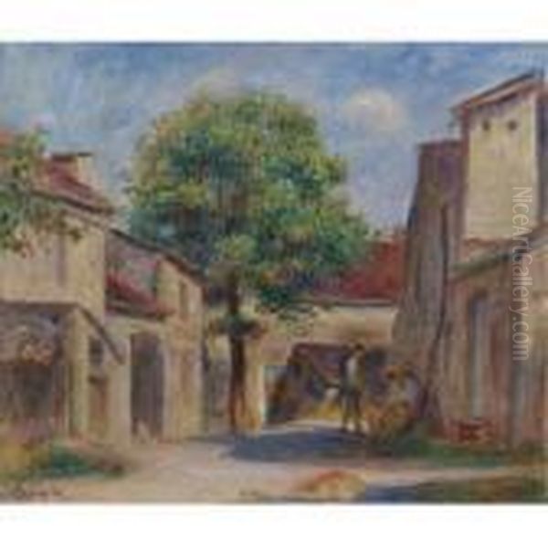 Cour De Ferme A Essoyes Oil Painting by Pierre Auguste Renoir