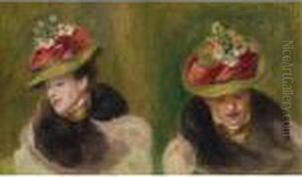 Double Portrait De Jeanne Baudot Oil Painting by Pierre Auguste Renoir