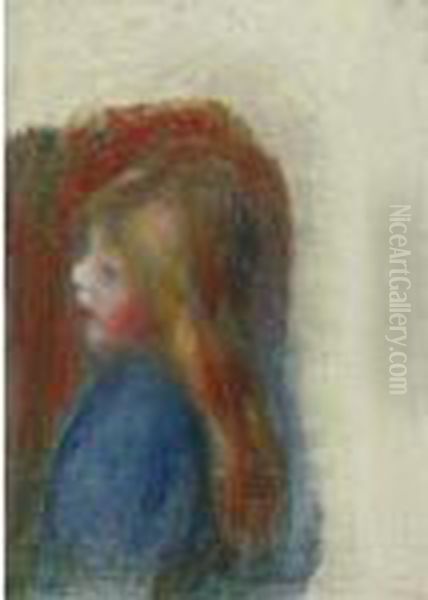 Enfant De Profil Oil Painting by Pierre Auguste Renoir