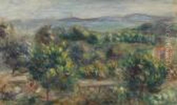 Paysage, Arbre Jaune Oil Painting by Pierre Auguste Renoir