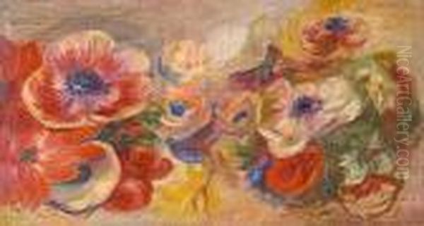 Anemones Oil Painting by Pierre Auguste Renoir