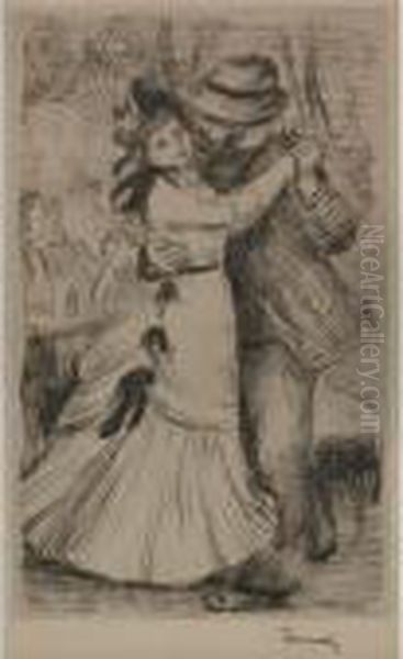 La Danse A La Campagne, 2e Planche (delteil, Stella 2) Oil Painting by Pierre Auguste Renoir