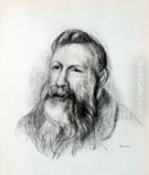 Portrait Auguste Rodin Oil Painting by Pierre Auguste Renoir