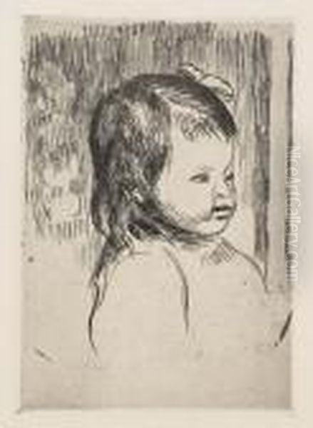 Buste D'enfant, Tourne A Droite Oil Painting by Pierre Auguste Renoir