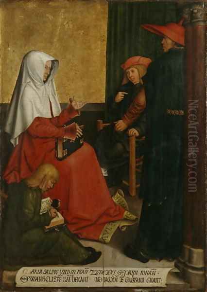 St. Mary Salome and Zebedee with John the Evangelist and James the Great, c.1505-6 Oil Painting by Bernhard Strigel