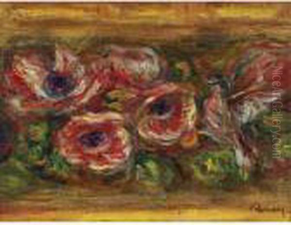 Anemones Oil Painting by Pierre Auguste Renoir