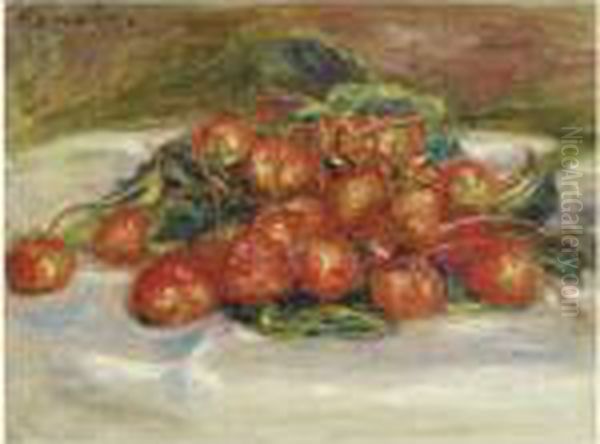 Nature Morte Aux Fraises Oil Painting by Pierre Auguste Renoir