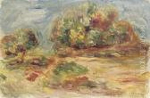 Paysage A Cagnes Oil Painting by Pierre Auguste Renoir