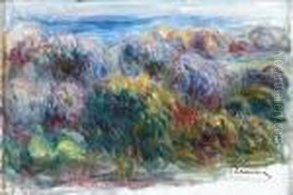 Paysage De Cagnes Oil Painting by Pierre Auguste Renoir