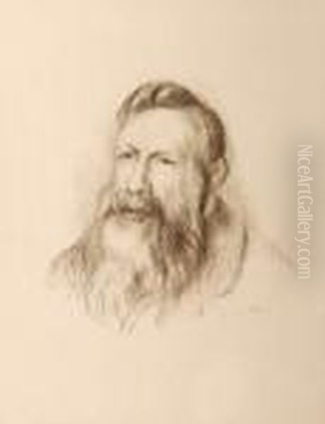 Auguste Rodin Oil Painting by Pierre Auguste Renoir