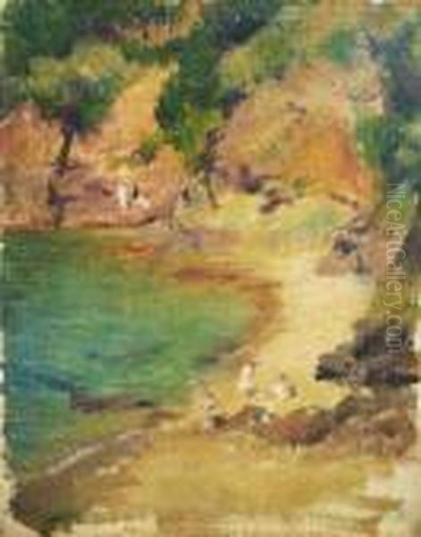 Plage A Noirmoutier Oil Painting by Pierre Auguste Renoir