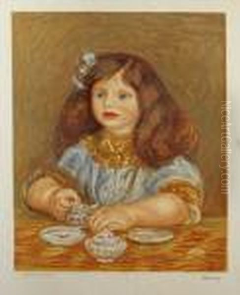 Portrait Of A Small Girl Oil Painting by Pierre Auguste Renoir