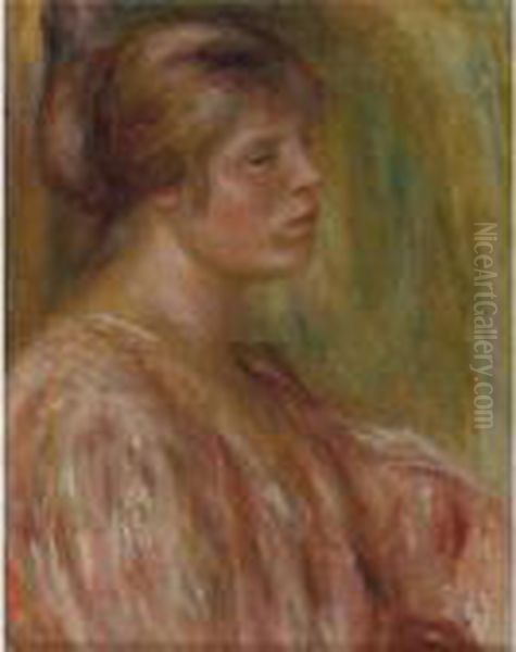 Portrait De Femme Oil Painting by Pierre Auguste Renoir