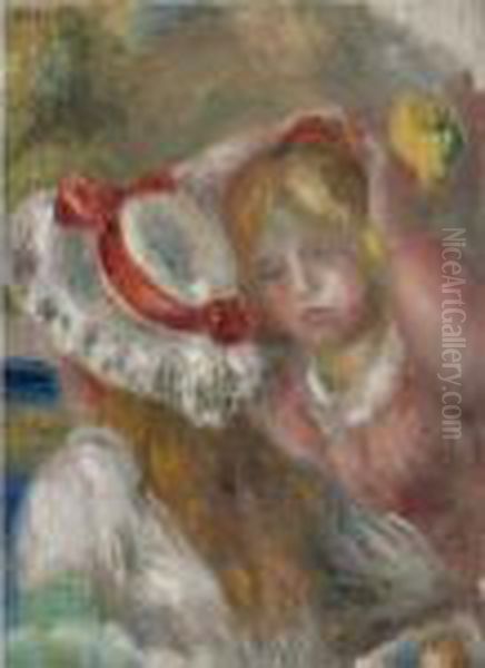 Chapeau Au Ruban Rouge Oil Painting by Pierre Auguste Renoir