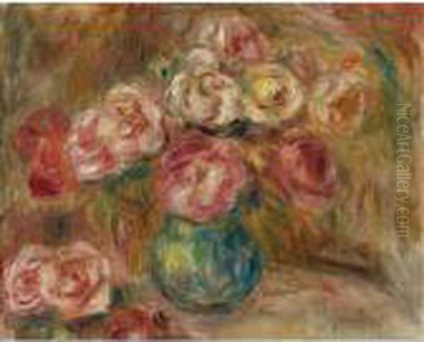 Vase De Fleurs Oil Painting by Pierre Auguste Renoir