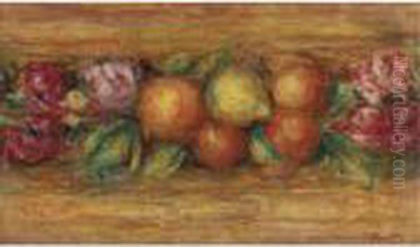 Panneau De Fruits Et Fleurs Oil Painting by Pierre Auguste Renoir