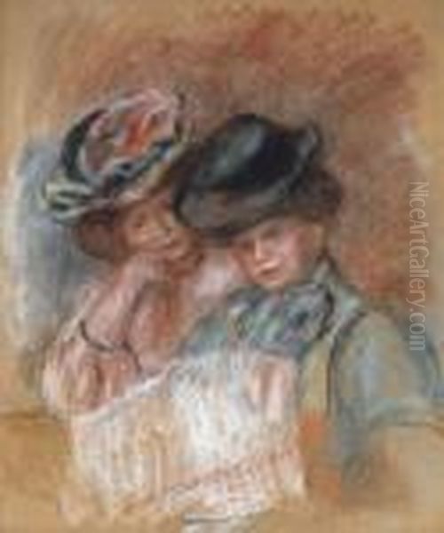 Deux Femmes Lisant Oil Painting by Pierre Auguste Renoir