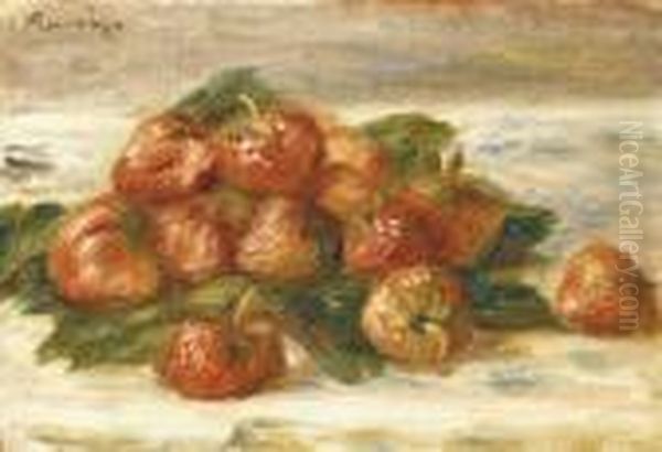 Nature Morte Aux Fraises Oil Painting by Pierre Auguste Renoir