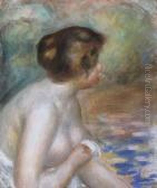 Baigneuse De Profil Oil Painting by Pierre Auguste Renoir