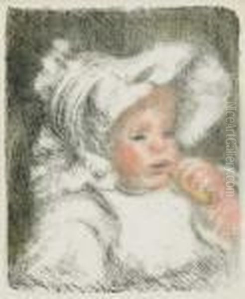 L'enfant Au Biscuit Oil Painting by Pierre Auguste Renoir