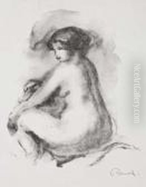 Etude De Femme Nue, Assise Oil Painting by Pierre Auguste Renoir