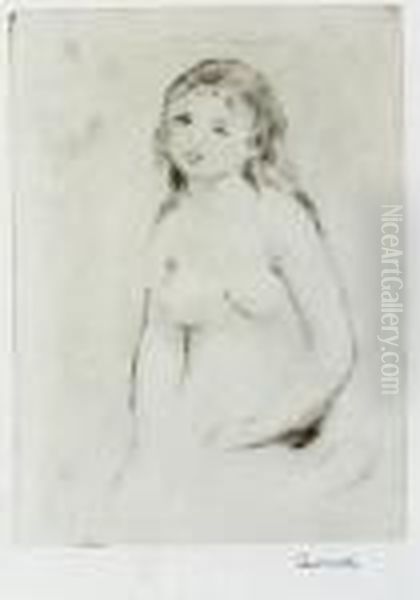 Etude Pour Une Baigneuse (delteil; Stella 16) Oil Painting by Pierre Auguste Renoir