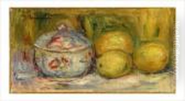 Nature Morte Au Sucrier Et Citrons Oil Painting by Pierre Auguste Renoir