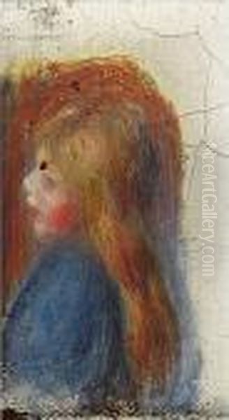 Buste De Profil Oil Painting by Pierre Auguste Renoir