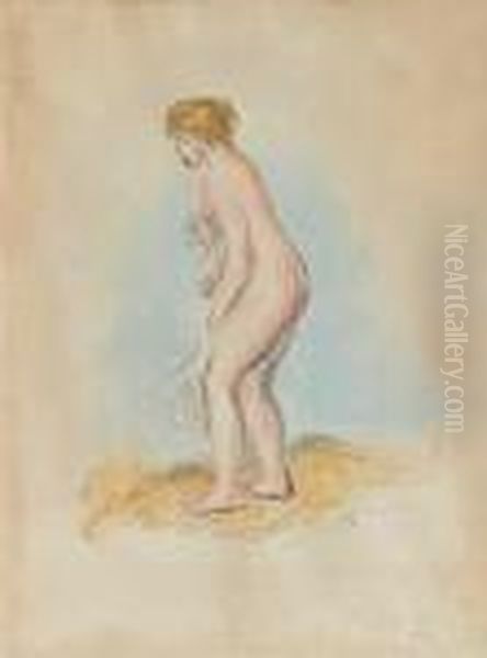 Baigneuse Debout (en Pied) Oil Painting by Pierre Auguste Renoir