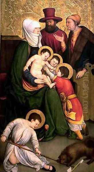 Saint Mary Cleophas & her family Oil Painting by Bernhard Strigel