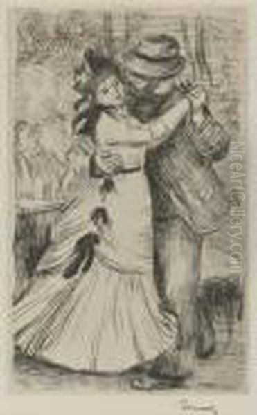 La Danse A La Campagne (delteil; Stella 2) Oil Painting by Pierre Auguste Renoir