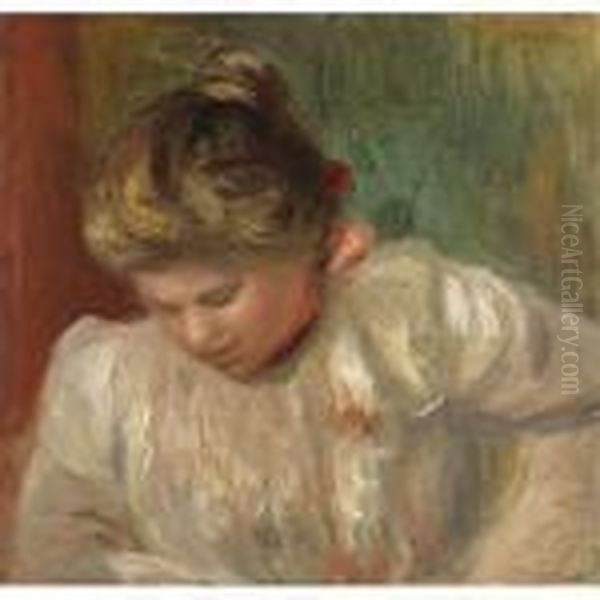 Jeune Fille Au Buste Oil Painting by Pierre Auguste Renoir