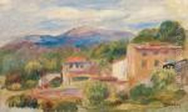 Paysage De Cagnes Oil Painting by Pierre Auguste Renoir