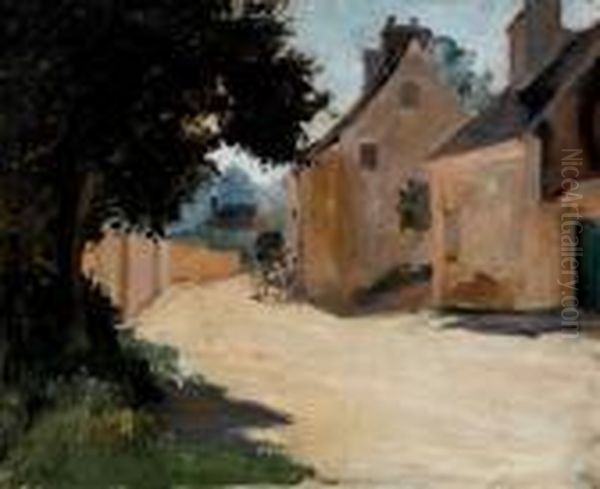 Rue De Village, Louveciennes Oil Painting by Pierre Auguste Renoir