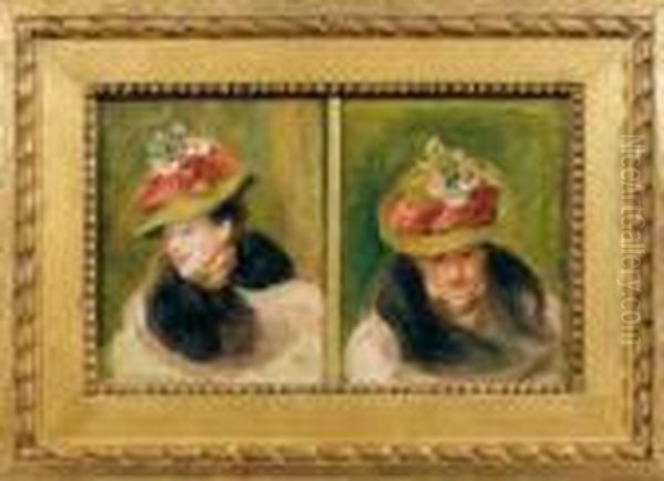 Portrait De Jeanne Baudot De Trois-quarts Et De Face, Vers 1896 Oil Painting by Pierre Auguste Renoir