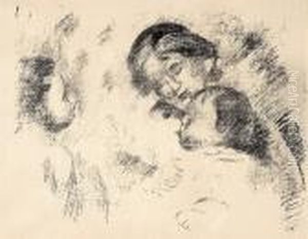 Une Mere Et Deux Enfants by Pierre Auguste Renoir