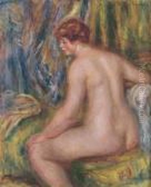 Baigneuse Assise Or Andree Assise Oil Painting by Pierre Auguste Renoir