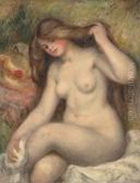 Grande Baigneuse Aux Jambes Croisees Oil Painting by Pierre Auguste Renoir