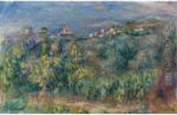 Paysage De Provence, Cagnes Oil Painting by Pierre Auguste Renoir