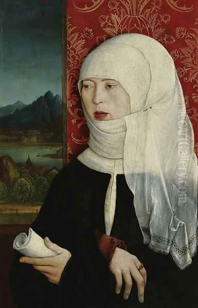 Portrait of Martha Thannstetter ne Werusin (also Merusin) c 1515 Oil Painting by Bernhard Strigel