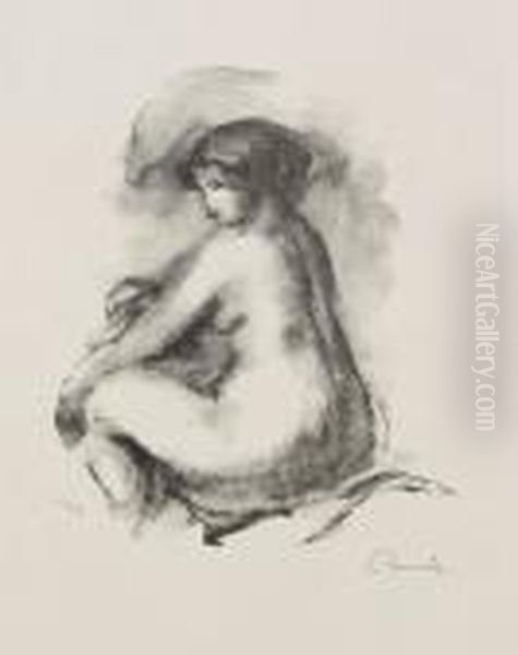 Etude De Femme Nue, Assise Oil Painting by Pierre Auguste Renoir