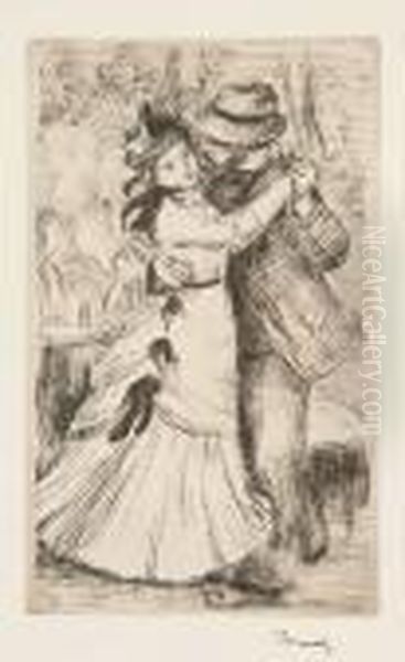 La Danse A La Campagne, 2 Ieme Planche (delteil 2) Oil Painting by Pierre Auguste Renoir