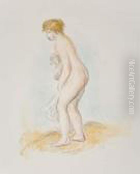 Baigneuse Debout En Pied Oil Painting by Pierre Auguste Renoir