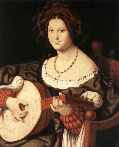 The Lute Player c. 1510 Oil Painting by Andrea Solari