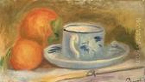 Tasse Et Oranges Oil Painting by Pierre Auguste Renoir