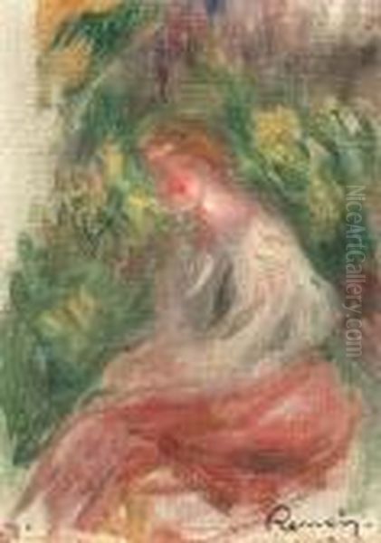 Jeune Femme Assise Oil Painting by Pierre Auguste Renoir