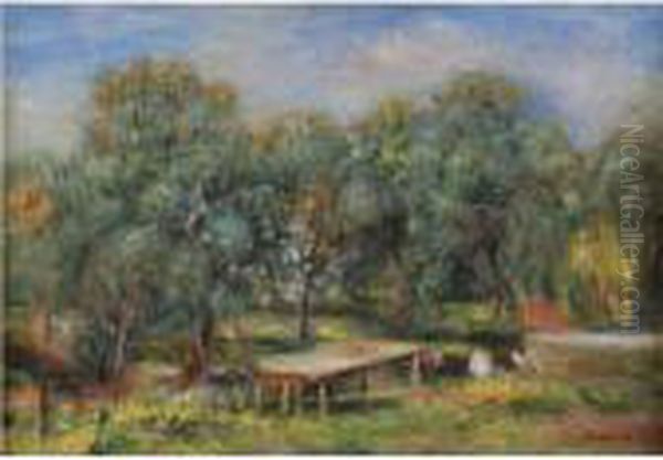 Paysage Aux Collettes Oil Painting by Pierre Auguste Renoir